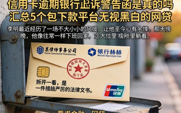 信用卡逾期银行起诉警告函是真的吗，汇总5个包下款平台无视黑白的网贷