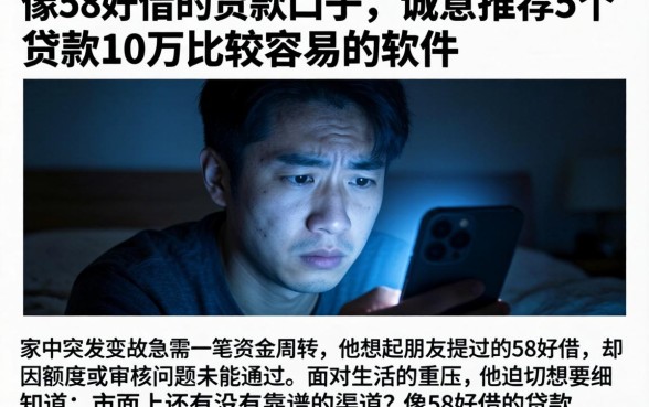 像58好借的贷款口子，诚意推荐5个贷款10万比较容易的软件