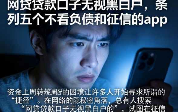 网贷贷款口子无视黑白户的，条列五个不看负债和征信的app