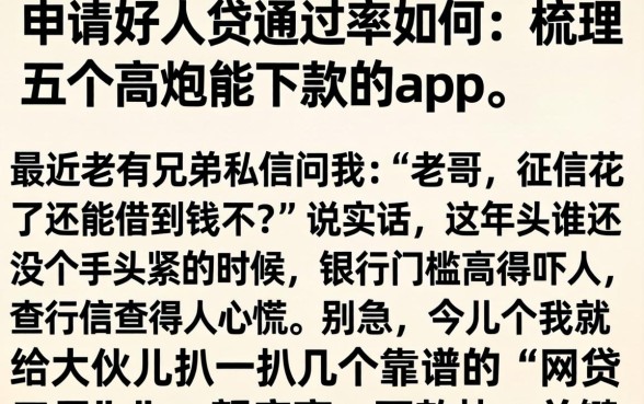 申请好人贷通过率如何，梳理五个高炮能下款的app