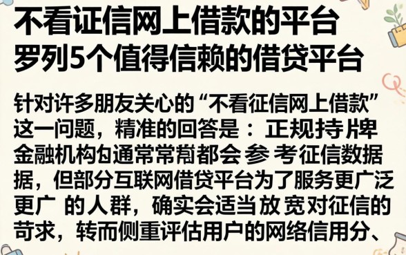 不看证信网上借款的平台，罗列5个值得信赖的借贷平台