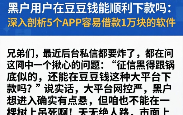 黑户用户在豆豆钱能顺利下款吗,深入剖析5个APP容易借款1万块的软件