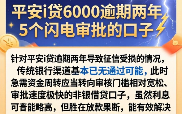 平安i贷6000逾期两年，概括5个闪电审批的口子