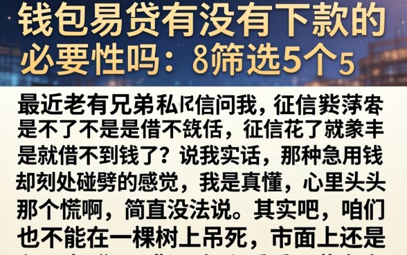 钱包易贷有没有下款的必要性吗，筛选5个无视黑花半夜下款的网贷口子
