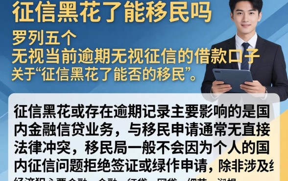 征信黑花了能移民吗，罗列五个无视当前逾期无视征信的借款口子