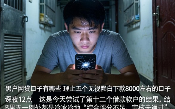 黑户网贷口子有哪些，理出五个无视黑白下款8000左右的口子