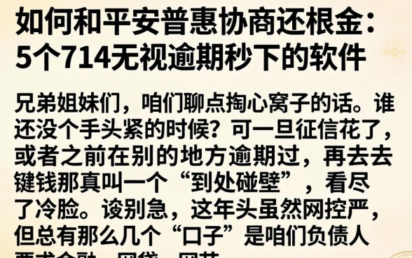 如何和平安普惠协商还本金，详细阐述5个714无视逾期秒下的软件