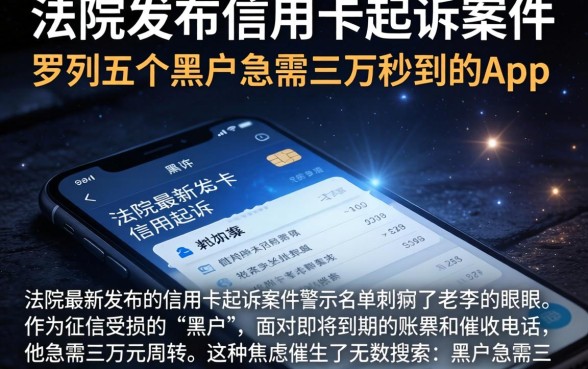 法院发布信用卡起诉案件，罗列五个黑户急需三万秒到的的app