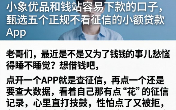 小象优品和钱站容易下款的口子，甄选五个正规不看征信的小额贷款app