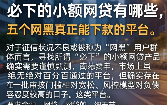 必下的小额网贷有哪些，详尽说明五个网黑真正能下款的平台