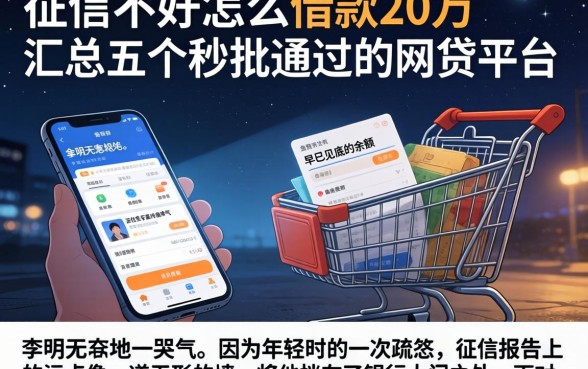 征信不好怎么借款20万，汇总五个秒批通过的网贷平台