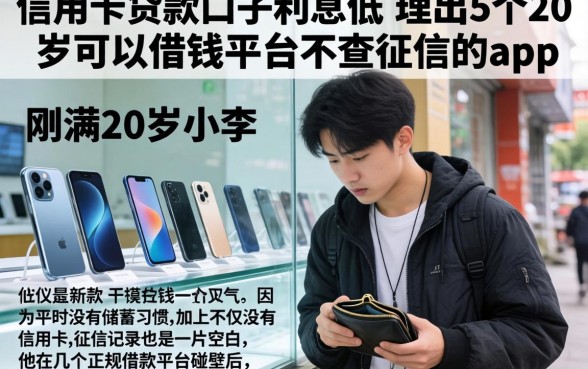信用卡贷款口子利息低，理出5个20岁可以借钱平台不查征信的app