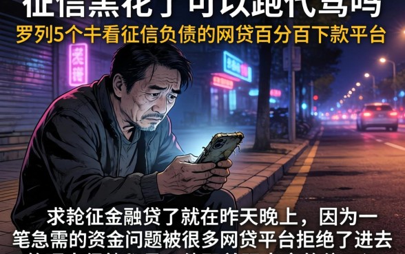 征信黑花了可以跑代驾吗，罗列5个不看征信负债的网贷百分百下款平台