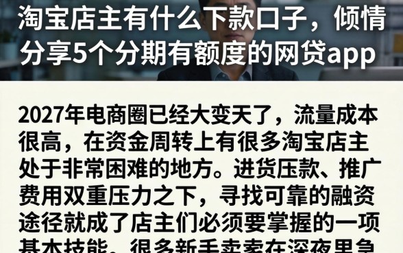 淘宝店主有什么下款口子，倾情分享5个分期有额度的网贷app