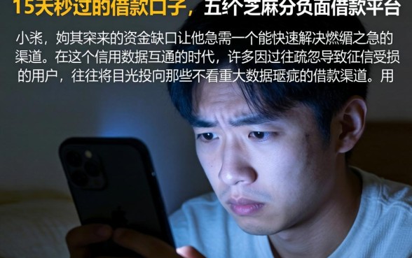 15天秒过的借款口子，细致阐述五个芝麻分负面借款的平台