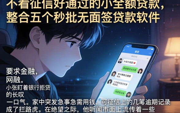 不看征信好通过的小额贷款，整合五个秒批无面签贷款软件