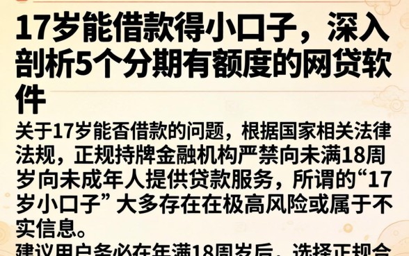 17岁能借款得小口子，深入剖析5个分期有额度的网贷软件