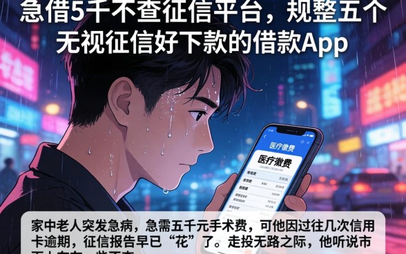 急借5千不查征信平台，规整五个无视征信好下款的借款app