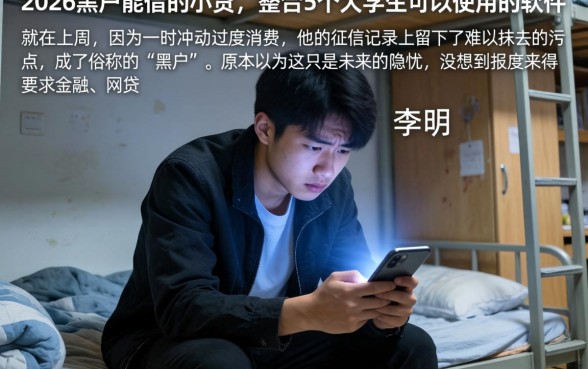 2026黑户能借的小贷，整合5个大学生可以使用的软件
