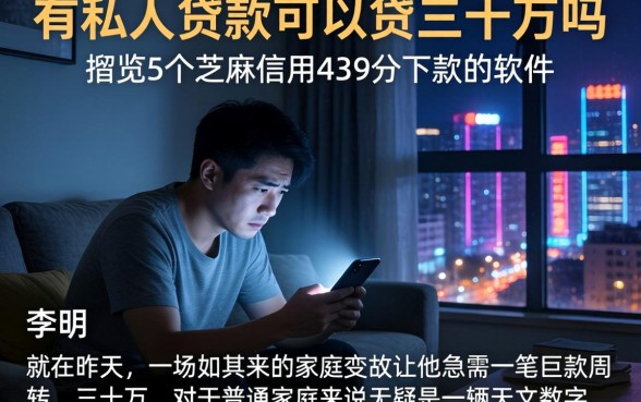 有私人贷款可以贷三十万的吗,概览5个芝麻信用439分下款的软件