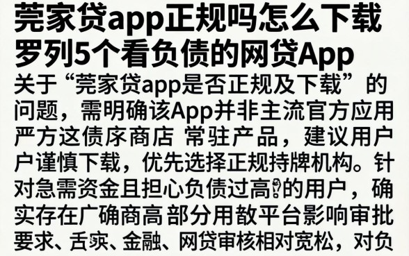 莞家贷app正规吗怎么下载，罗列5个不看负债的网贷app