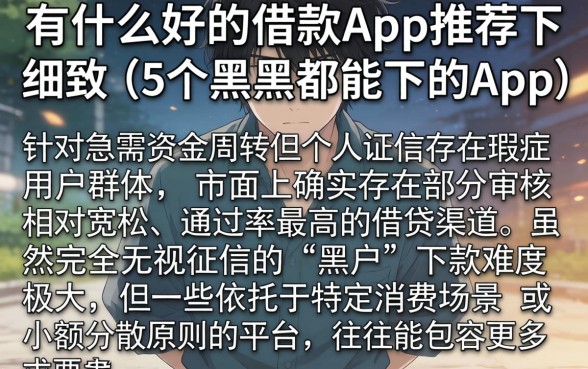 有什么好的借款app推荐下款，细致阐述5个黑户都能下的app