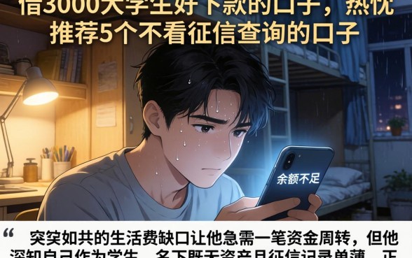 借3000大学生好下款的口子，热忱推荐5个不看征信查询的口子