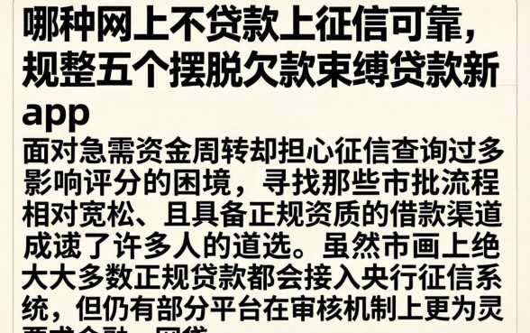 哪种网上不贷款上征信可靠，规整五个摆脱欠款束缚贷款新app
