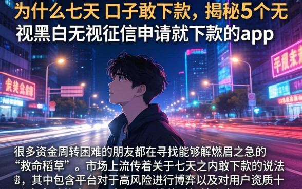 为什么七天的口子敢下款，揭秘5个无视黑白无视征信申请就下款的app