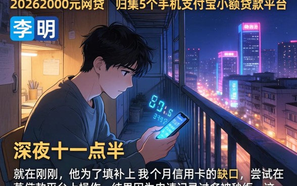 20262000元网贷，归集5个手机支付宝小额贷款的平台