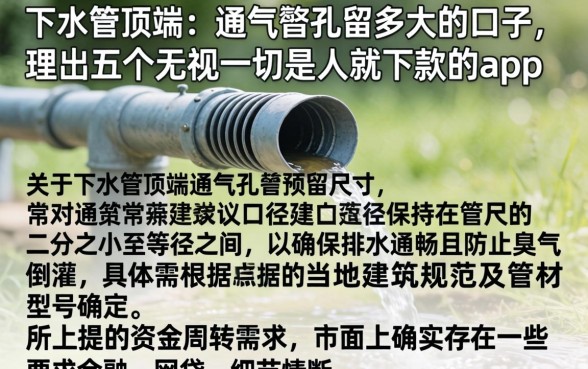 下水管顶端的通气孔留多大的口子，理出五个无视一切是人就下款的app