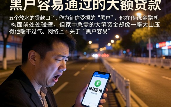 黑户容易通过的大额贷款，详细阐述五个放水的贷款口子