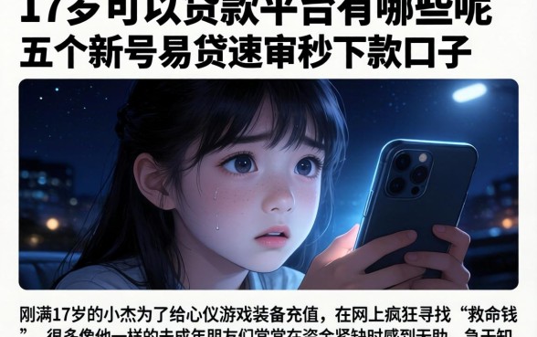 17岁可以贷款的平台有哪些呢，详细阐述五个新号易贷速审秒下款口子