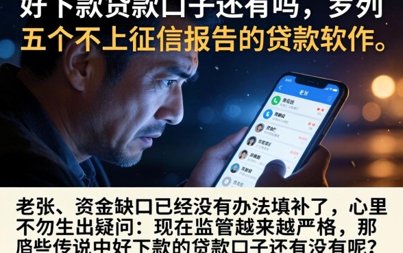 好下款的贷款口子还有吗，罗列五个不上征信报告的贷款软件