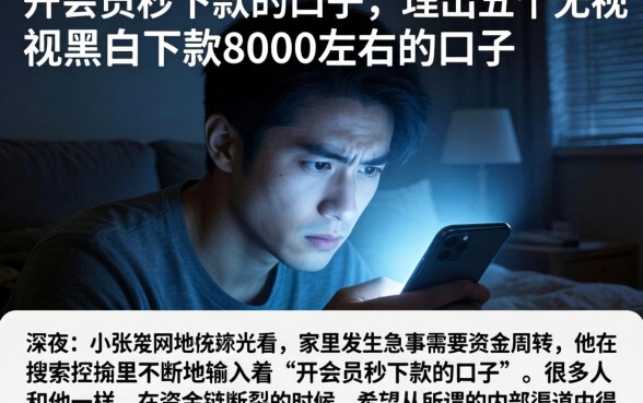 开会员秒下款的口子，理出五个无视黑白下款8000左右的口子