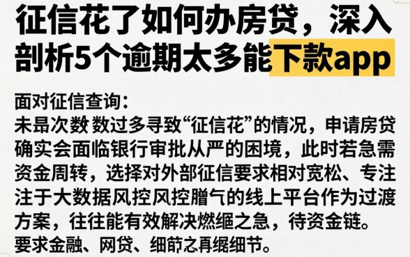 征信花了如何办房贷，深入剖析5个逾期太多能下款app
