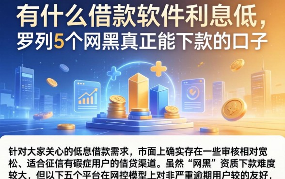 有什么借款软件利息低，罗列5个网黑真正能下款的口子