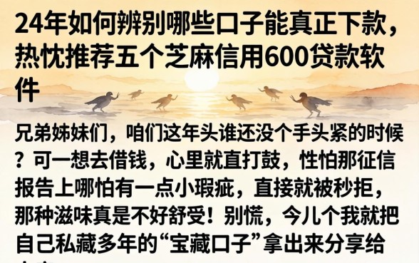24年如何辨别哪些口子能真正下款，热忱推荐五个芝麻信用600贷款软件