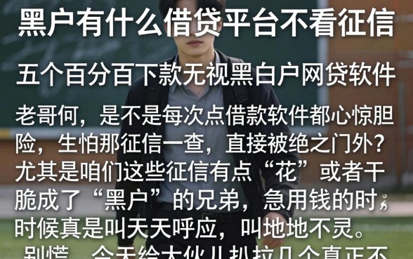 黑户有什么借贷平台不看征信,详细阐述五个百分百下款无视黑白户网贷软件