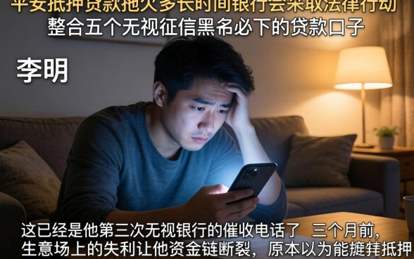 平安抵押贷款拖欠多长时间银行会采取法律行动，整合五个无视征信黑户必下的贷款口子