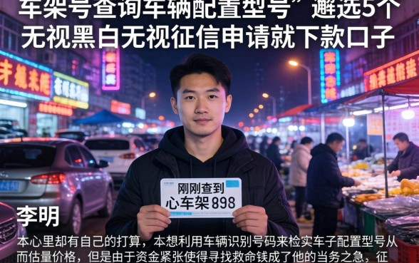 车架号查询车辆配置型号，遴选5个无视黑白无视征信申请就下款的口子