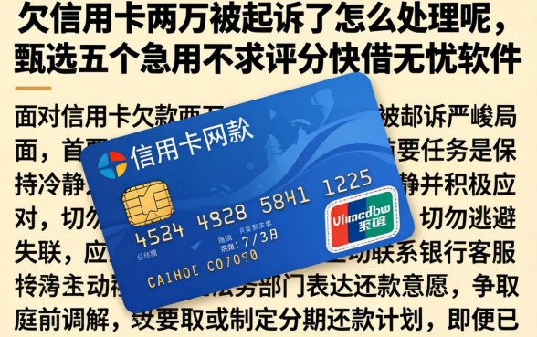 欠信用卡两万被起诉了怎么处理呢，甄选五个急用不求评分快借无忧的软件