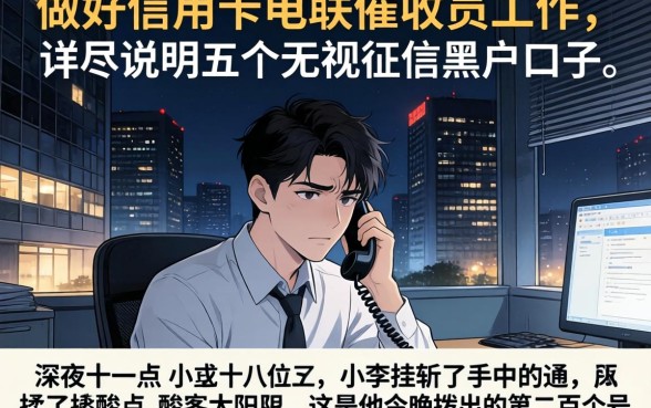 做好信用卡电联催收员工作，详尽说明五个无视征信黑户口子