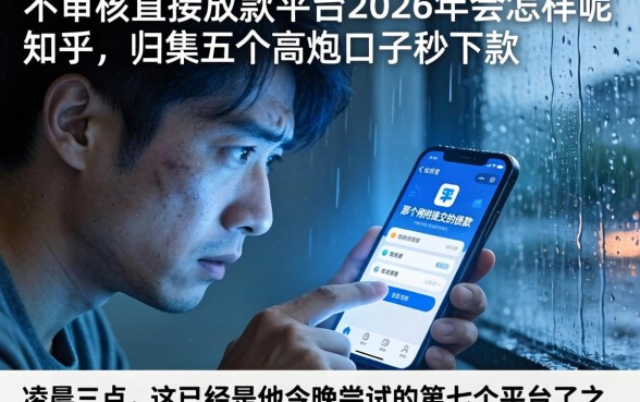 不审核直接放款的平台2026年会怎样呢知乎，归集五个高炮口子秒下款