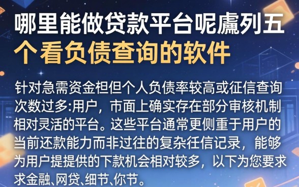 哪里能做贷款平台呢，胪列五个不看负债查询的软件