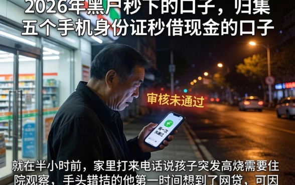 2026年黑户秒下的口子，归集五个手机身份证秒借现金的口子