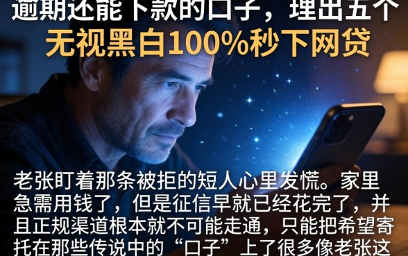 逾期还能下款的口子，理出五个无视黑白100%秒下网贷