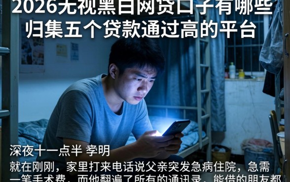 2026无视黑白的网贷口子有哪些，归集五个贷款通过高的平台
