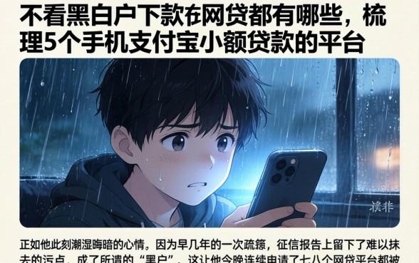 不看黑白户下款的网贷都有哪些，梳理5个手机支付宝小额贷款的平台