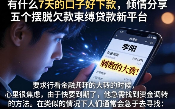 有什么7天的口子好下款，倾情分享五个摆脱欠款束缚贷款新平台